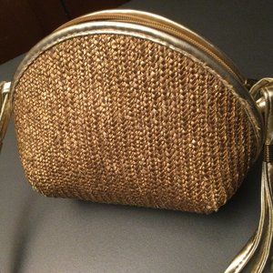 Woven Gold vintage Handbag Purse Shoulder strap used